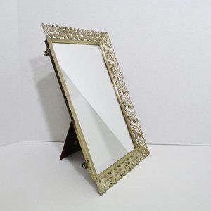 Filigree Standing Vanity Mirror Tray